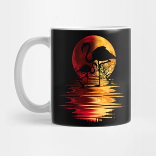 red moon flamingo Mug